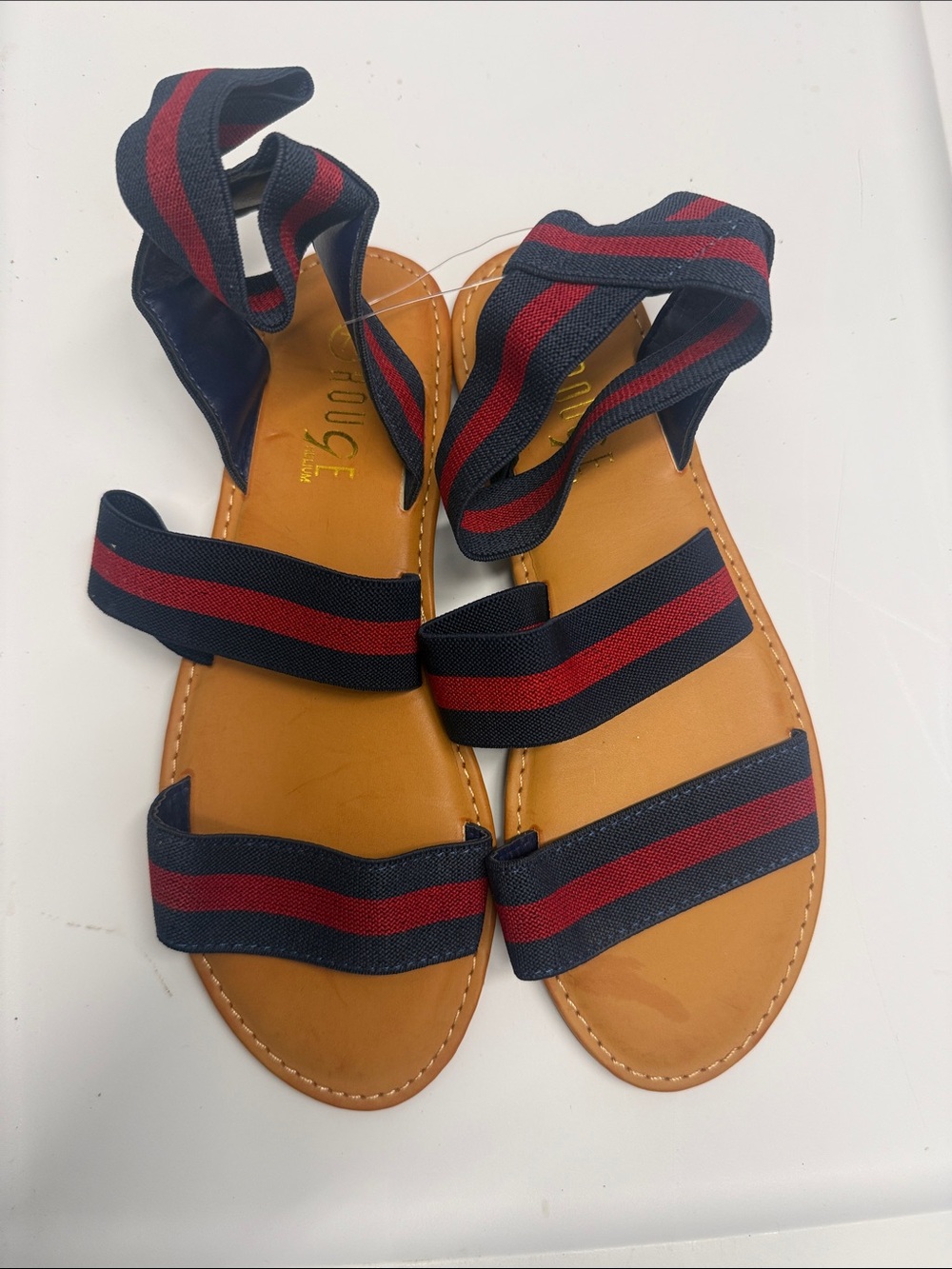 Women’s Navy & Red Striped Lace-Up Sandals